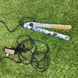CHI Ultra Blue Camo Design Flat Iron Ceramic Hair Straightener